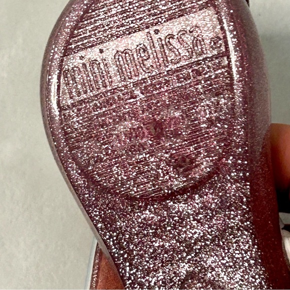 Mini Melissa Pink Glitter Unicorn Shoes Girls Size 5 Sandals - Picture 8 of 9